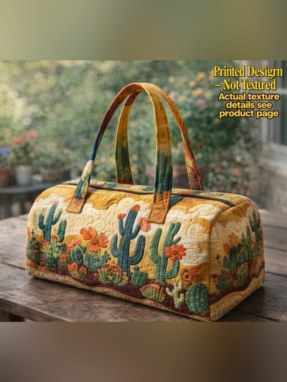 Quilted Duffel/Travel/Weekend Bag Cactus/Nature/Desert ,Themed New